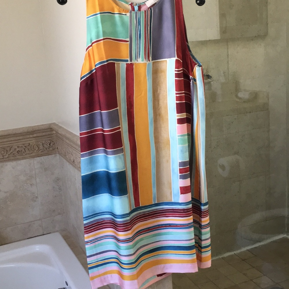 Loft multi color dress petite medium